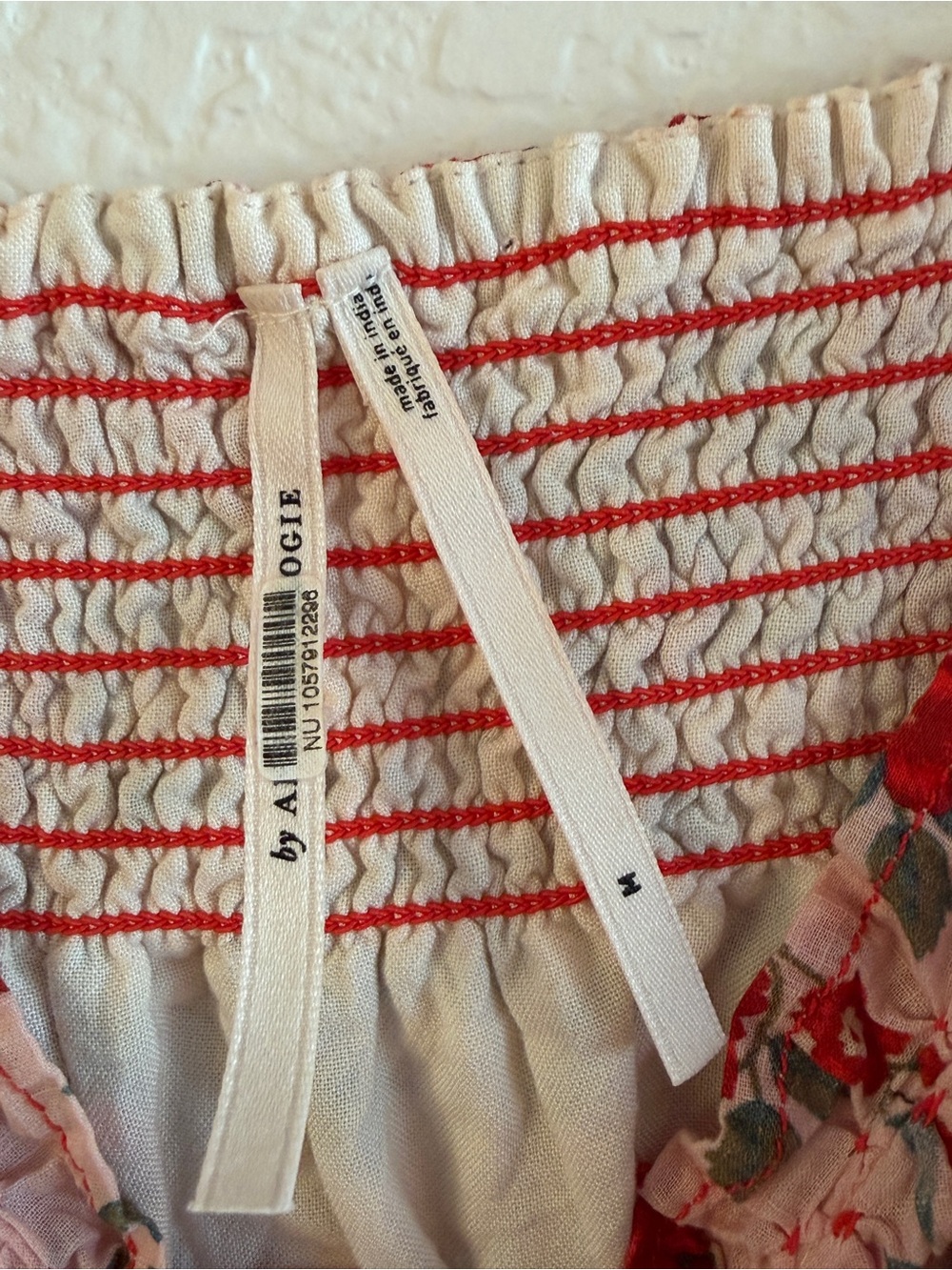 Anthropologie Pink Floral Tiered Sundress with Red Accents - Picture 9 of 13